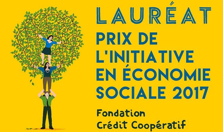 macaron du lauréat de la Fondation du Crédit coopératif